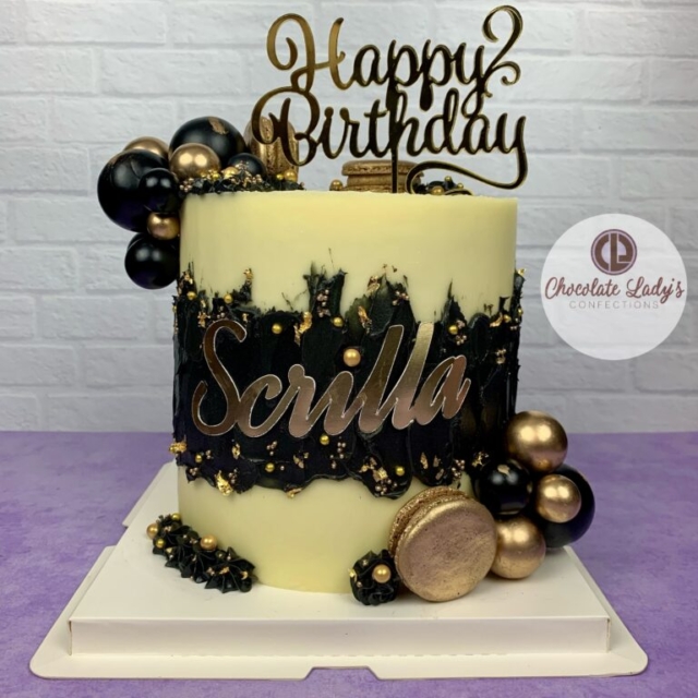 cake birthday scrillablackwhitegold