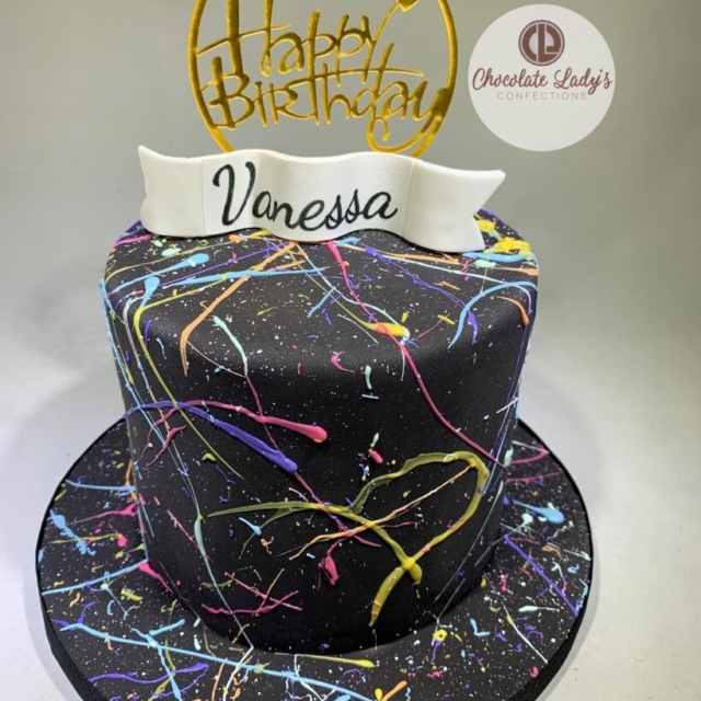 cake birthday splatterart